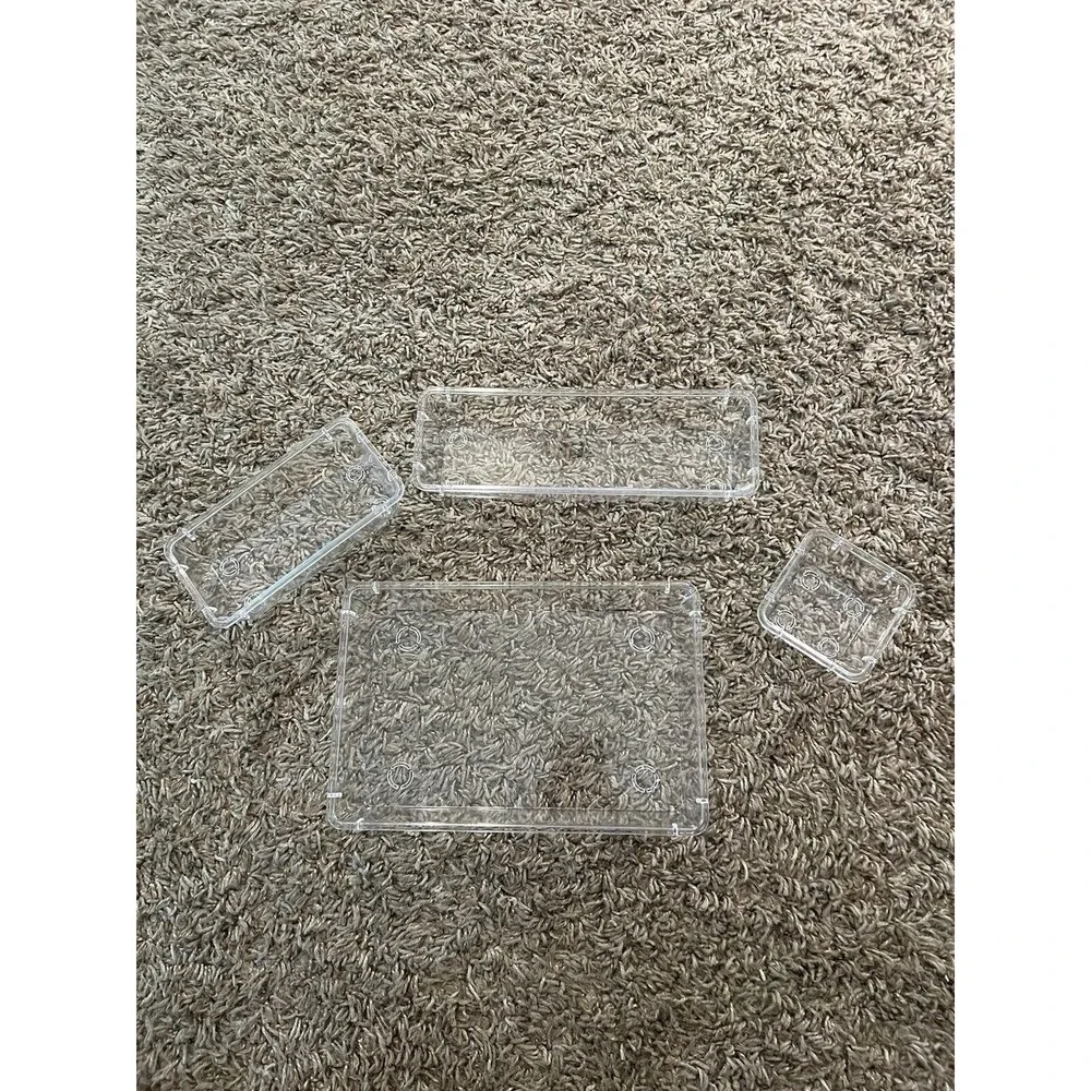 25 Clear Plastic Drawer Organizers 4 Sizes Great For Kitchen Bathroom Office New